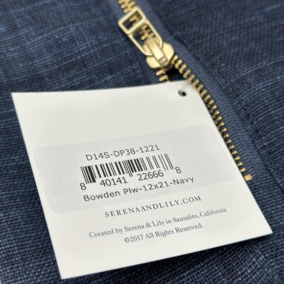 NEW Serena & Lily Bowden Pillow Cover (12”x21”)-Navy Blue - Picture 2 of 2